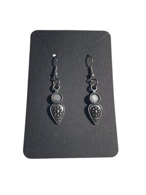 Metal Dangle Earrings Embossed Starburst Hook Boho Bali Beach Core Gift Women